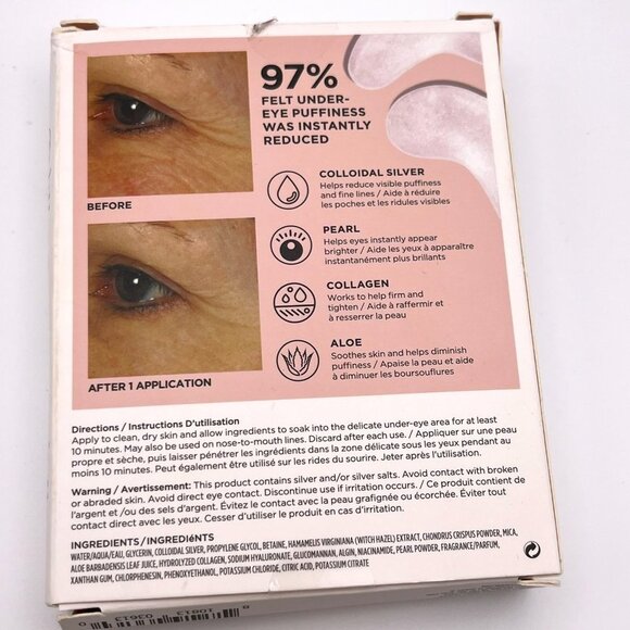 🆕 BeautyBio Bright Eyes Collagen-Infused Brightening Colloidal Silver Eye Masks - Picture 2 of 2